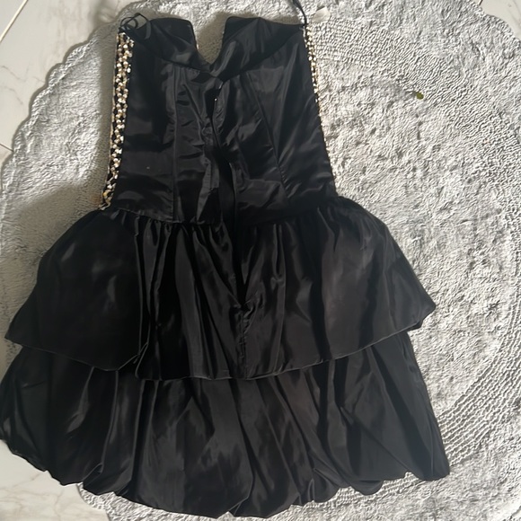 Gunne Sax Black and Gold Sequin Mini Dress Size 7/8 - Picture 2 of 2